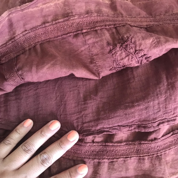 All Saints Brown Hobo Western Embroidered Dress Size 10 - Picture 4 of 7